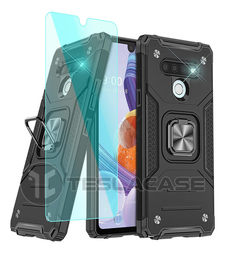 Carcasa Para LG K71 Shockproof Negro + Vidrio De Regalo