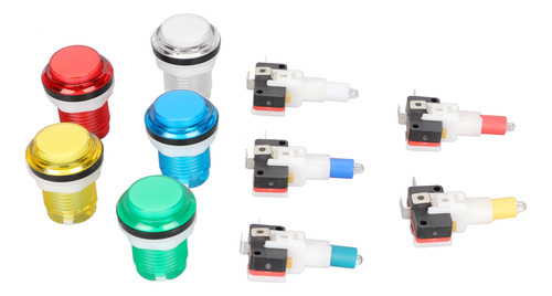 Pulsador Arcade Incorporado, Luz Led Game De 32 Mm, 5 Colore