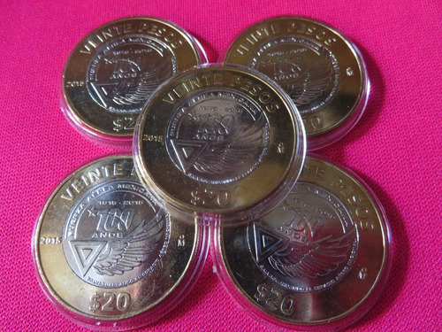 Moneda 20 Pesos Fuerza Aerea 2015 Capsula De Regalo