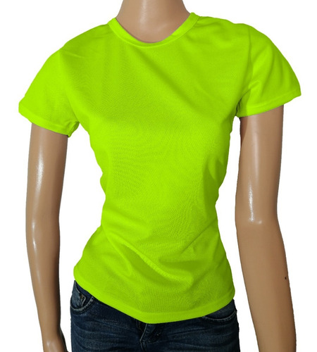 Playera Para Sublimar Deportiva Amarillo Neón Mujer