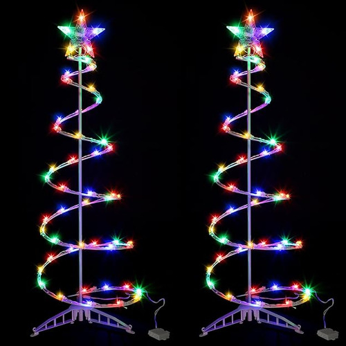 2 Luces Led En Espiral Para Arbol De Navidad De 4 Pies Funci