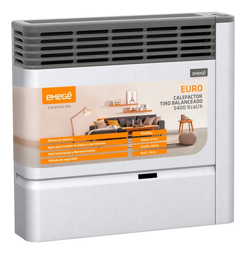 Calefactor Emege Euro 2155 Tb 5400 Cal Tiro Balanceado