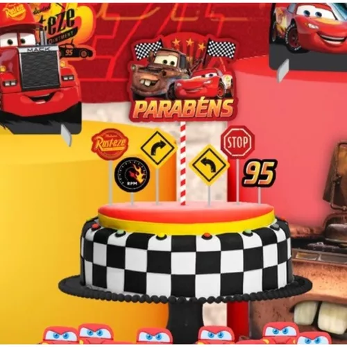 decorando bolo de chantilly no tema CARROS da Disney (passo a passo) 