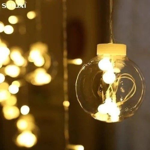 Imagen 3 de 8 de Luz Led Navidad Cascada Esferas Decorativa Adorno 3 Mts Boda