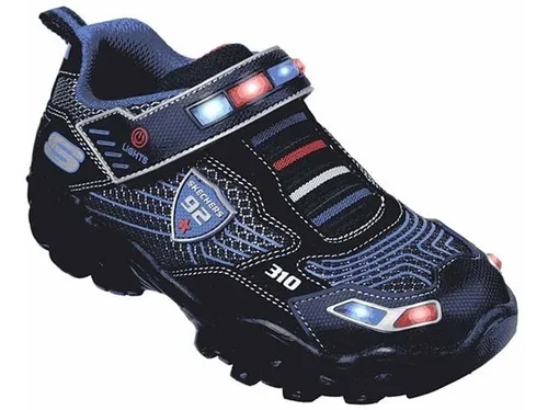 Tenis Skechers Luces Negr Ligero Comodo Ni o Patrulla 400020