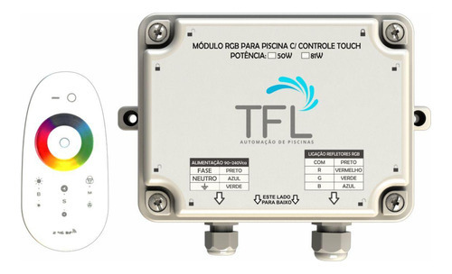 Kit Iluminação Piscina - Contr Touch + 2 Leds 18w Tholz