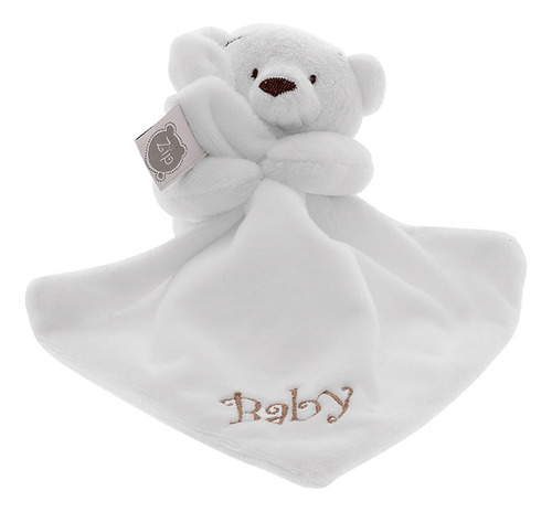 Mini Blanket (naninha) Ursinho Em Plush Branco Zip Toys