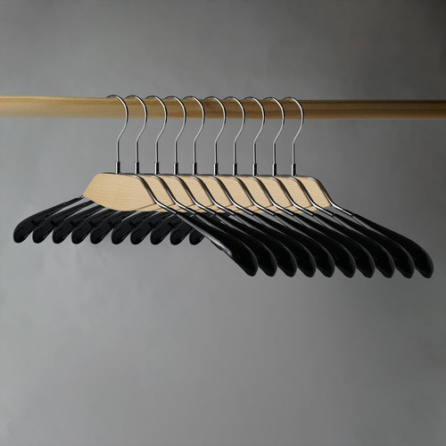 Perchas De Madera Con Gancho Plateado Y Antideslizante, 100