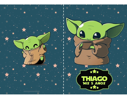 Libritos Para Pintar Personalizados + Lapices Baby Yoda X 10