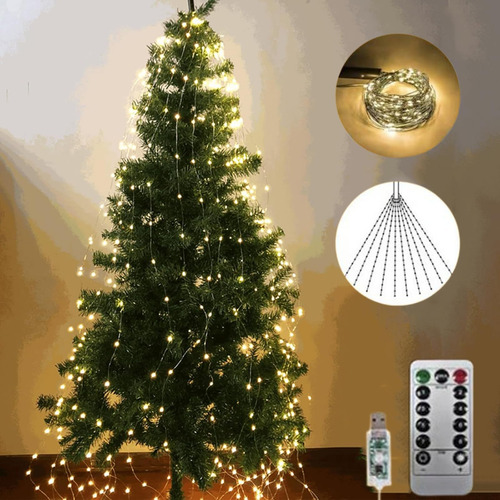 Cascading Twinkle Lights For Christmas Tree, 8 Modes