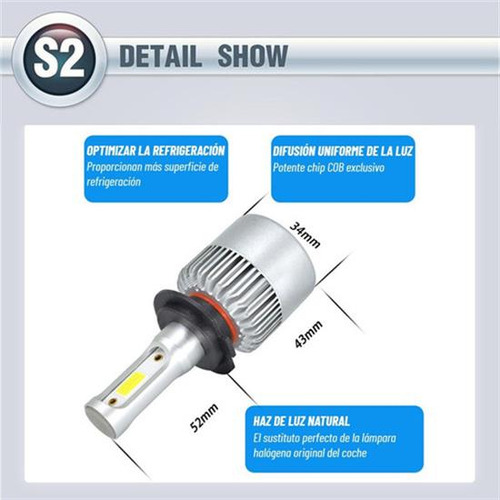 Luz Alta/baja/niebla Kit Faros Led Luces 8000lm Para