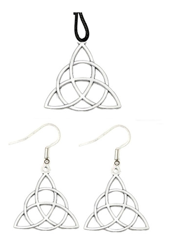 Triqueta S Grande Aretes+collar Talisman Protector Cura Ssxx
