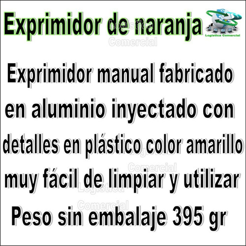 Exprimidor Manual De Naranaja Aluminio Jtres Cocina - Hogar
