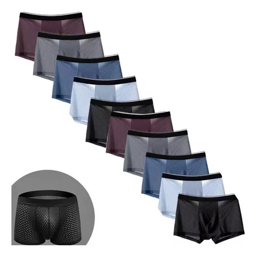 Kit 10 Boxer Wear Cueca De Fibra De Bambu