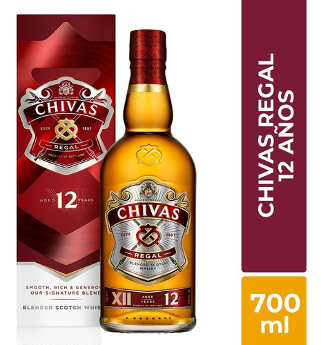 Chivas 12 Años 700ml - Ml A $223 - mL a $201