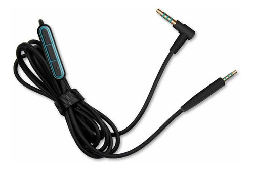 Cable Auxiliar Para Qc25 Microfono Y Control De Volumen Color Negro