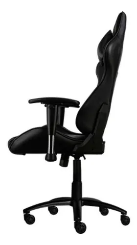 Silla de escritorio ThunderX3 TGC15 gamer ergonómica negra con tapizado de cuero sintético
