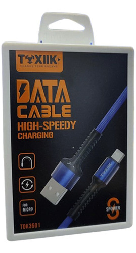 Cable Data Cargador Toxiik Micro Carga Rapida Tok3501