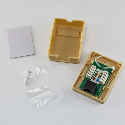 Roseta Simple Red Rj45 Con Jack Completa +adh +tornillo Htec