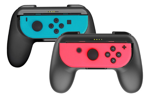 Kit 2 Hand Grips Suportes Para Joycons Nintendo Switch Cor Preto