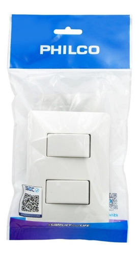 Imagen 2 de 2 de Interruptor De Luz Doble Philco 250v/10a - Revogames