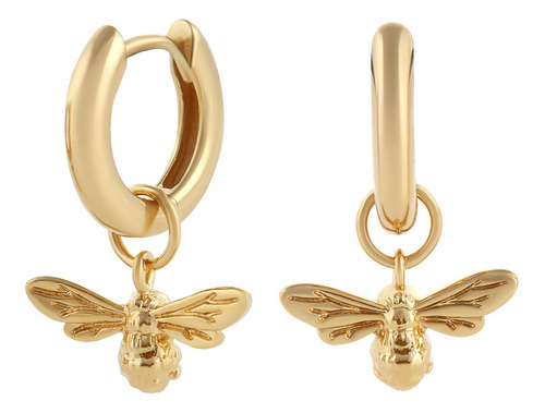 Aretes Olivia Burton Lucky Bee Chapa Oro 18k Objame34n Mujer