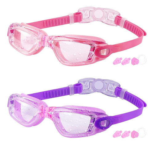 Gafas De Natación Niños 4-16 Años Paquete 2 Uni.