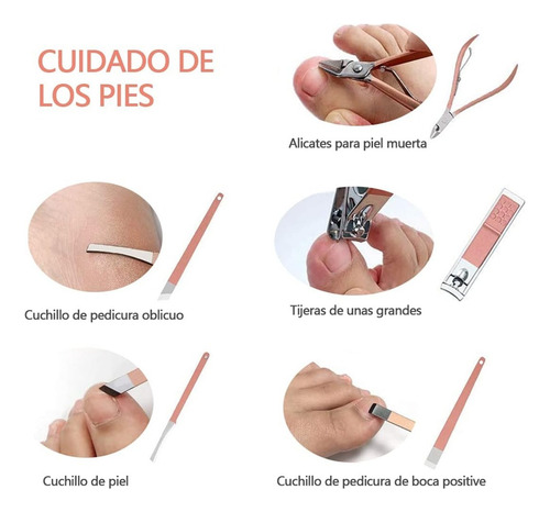 Set De Uñas Y Pedicura Profesional Con Forma De Rosa, 23 Uni