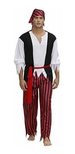 Disfraz Talla Medium Para Hombre De Pirata Halloween