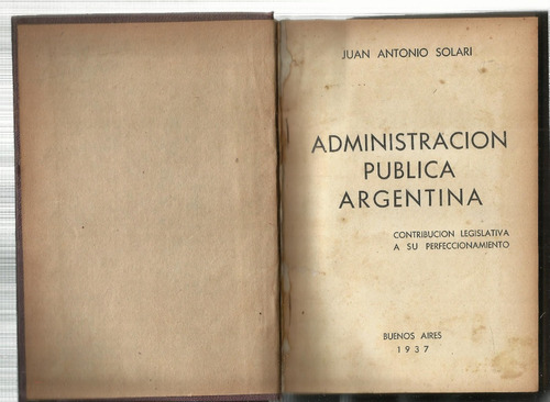 Solari Juan Antonio: Administración Pública Argentina.