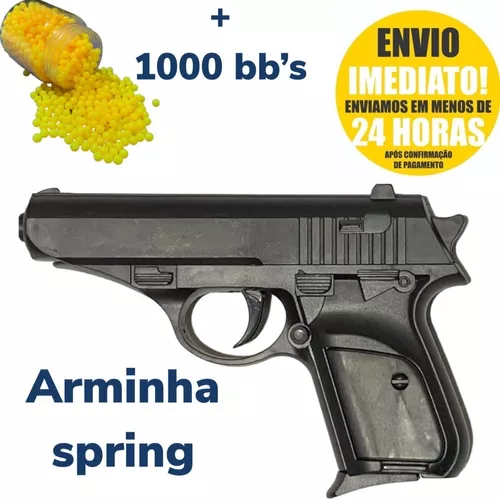 Kit Arminha de brinquedo Prata e Preta +1000 Bolinhas / Pistola de