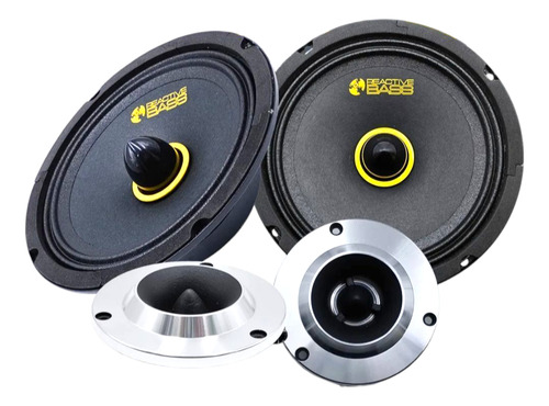 Set De Medios 6.5 Con Tweeters Open Show Reactive Bass 300w