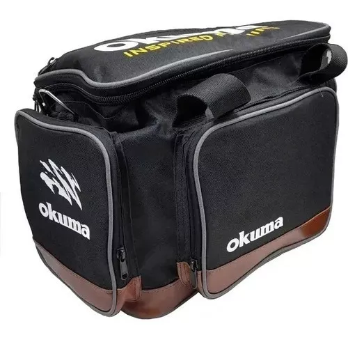 Bolso De Pesca Okuma Conquest Cuero Marrón Bolsillos Amplios - $ 24.701,43