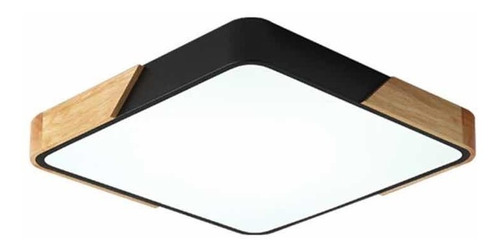 Luminaria Plafon Led 40x40cm Metal Y Madera Varios Colores