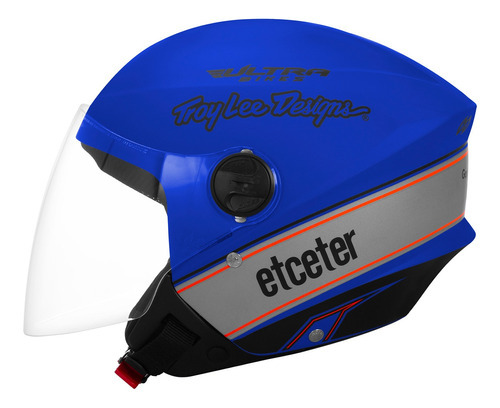 Capacete Etceter Open Power Brands Fosco Unissex Branco Cor Azul Tamanho do capacete 60
