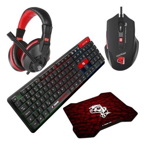 Kit Gamer Teclado + Headset + Mouse + Mousepad Promoção