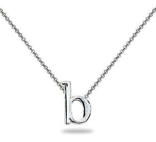 Collar - Sterling Silver Initial Alphabet Letter Name Charm 