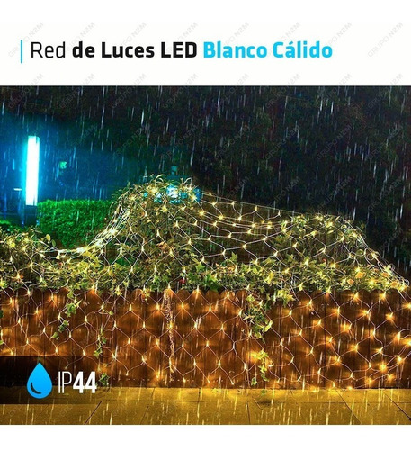 Red Luces Led Cortina Blanco Calido Navidad 220v Premium Color De Las Luces Blanco Cálido