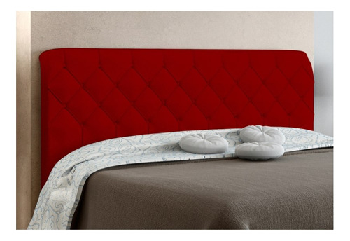 Cabeceira Paris Para Cama Casal Box 195 Cm Vermelho Suede Am