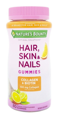 Natures Bounty Hair Skin Nails Gummies Colageno 80u Local