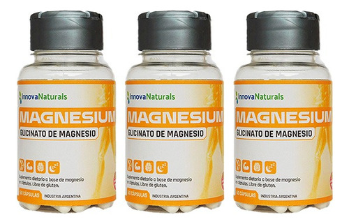 Glicinato De Magnesio X 60 Cápsulas X 3 Unidades