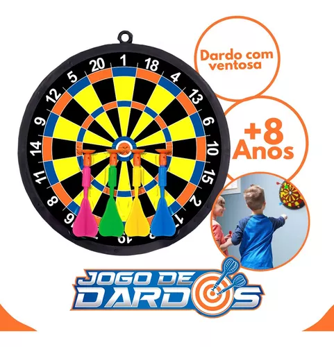 Jogo de Dardos esporte infantil 17cm Tiro ao alvo sem ponta