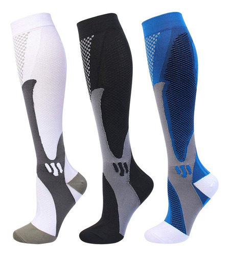 * 3 Pares De Calcetines Deportivos De Compresión Unisex,