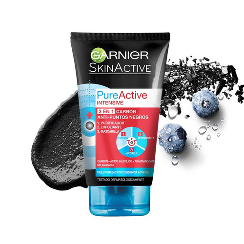 Imagen 5 de 7 de Gel Limpieza Facial Carbón Piel Mixta Garnier X 150ml