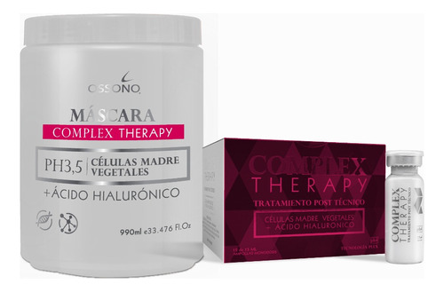 Mascara Complex Therapy + Caja De Ampolla Kit X2 Ossono 