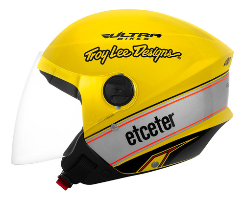 Capacete Etceter Open Power Brands Brilhante Amarelo 60
