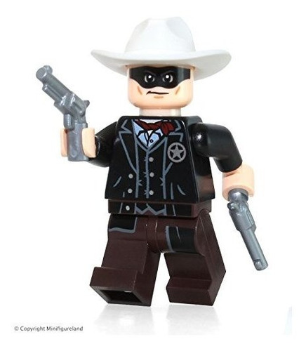 Minifigure De Lego: Lone Ranger Con 2 Revolveres De Plata (