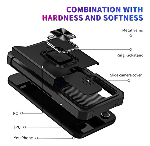 / /funda Armor Para Samsung Galaxy A16 A26 A36 A56 5g A06 A15 A25 A35 A55 A14 A34 A54 Con Lente Deslizante Protectora C