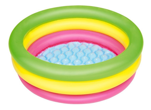 Piscina Multicolor Piso Inflable 3 Anillos 41 L. - Charrua