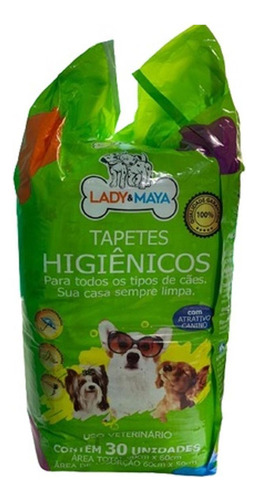 Kit 30 Tapetes Higiênicos Pet 60x50 Lady&maya Impermeável